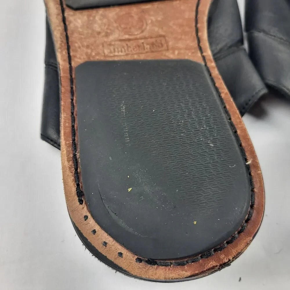 Vintage Timberland Smart Leather Slide Sandals Slip On Men's Size 12M Black